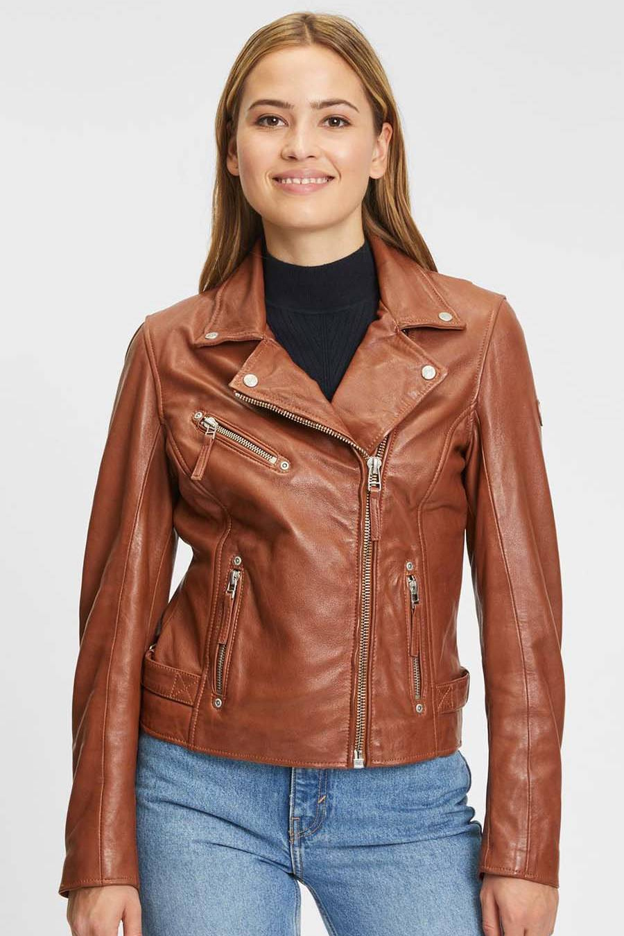 Lederjacke GIPSY 1101-0030-Cognac