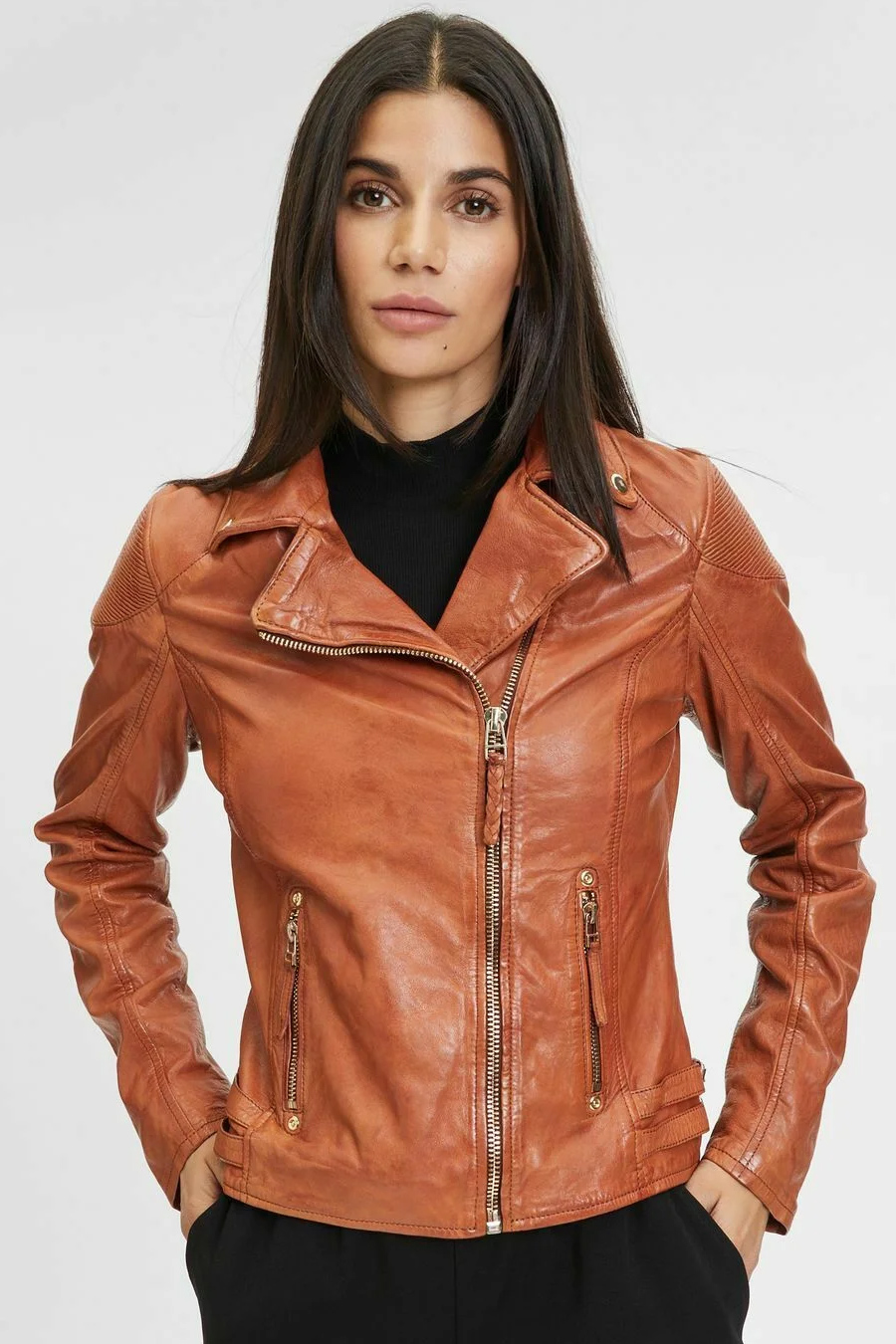 Lederjacke GIPSY 1101-0536-cognac