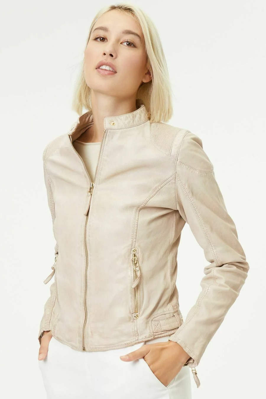 Lederjacke GIPSY 1101-0552-light-beige