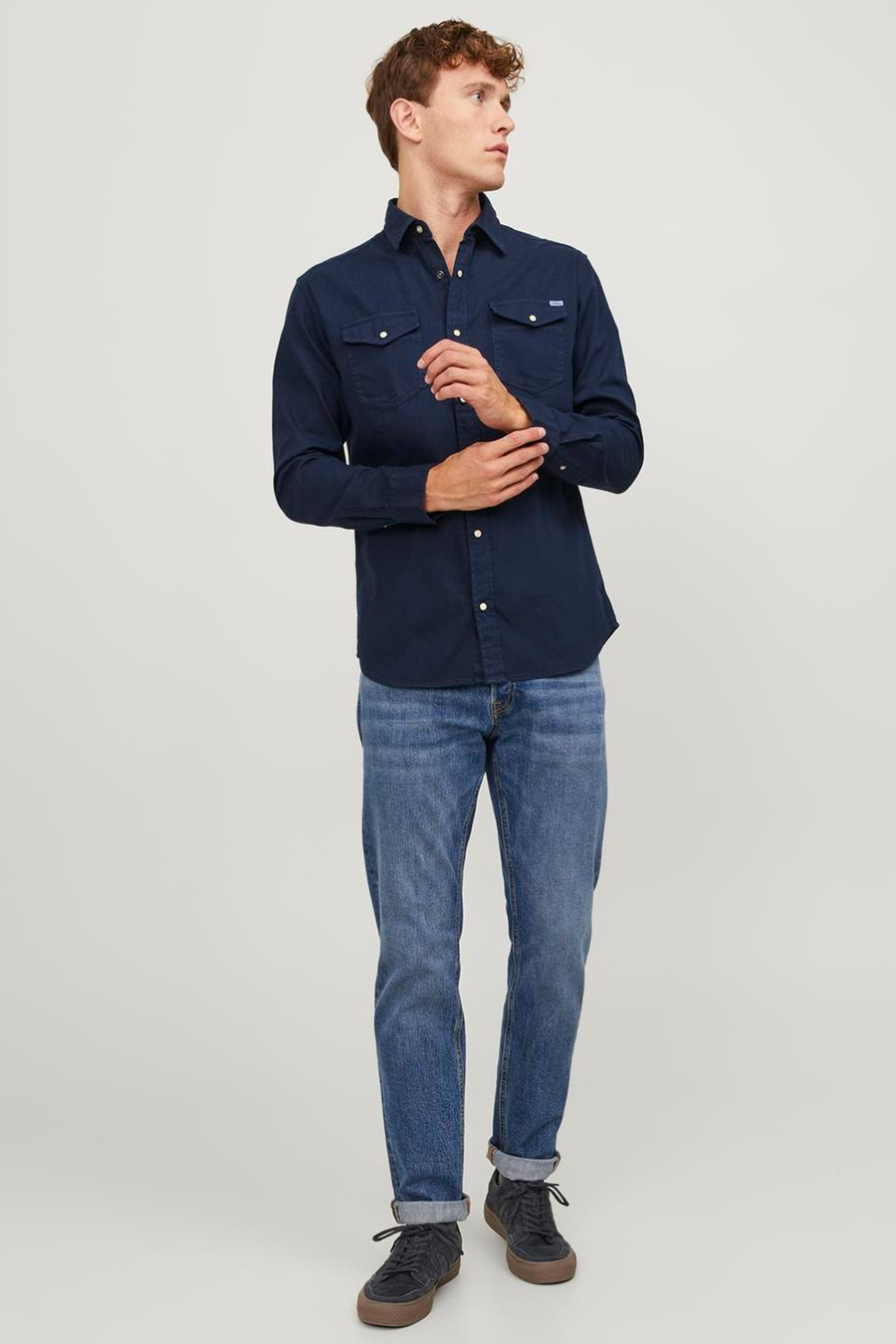 Jeanshemd JACK & JONES 12138115-Dark-Navy