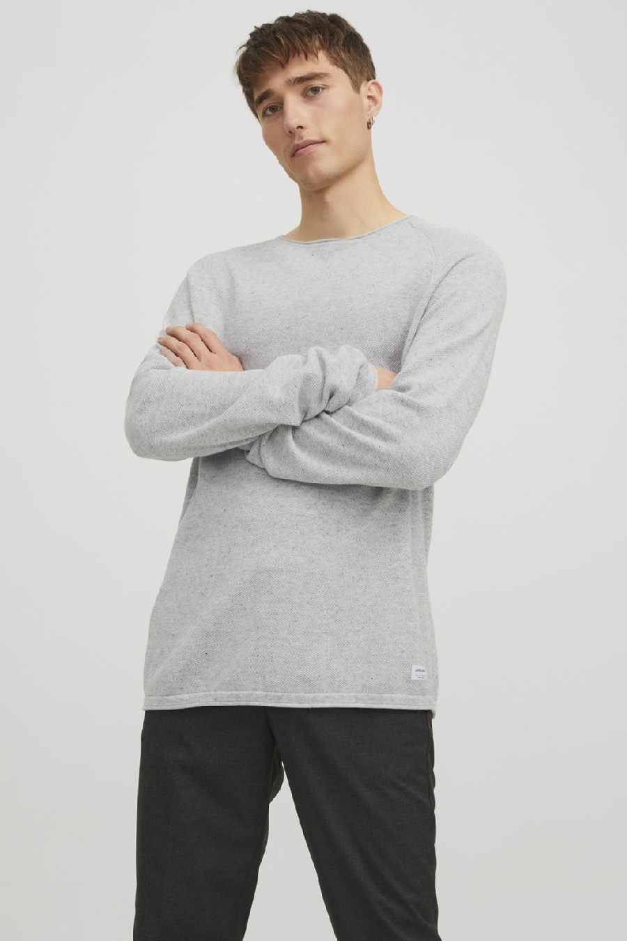 Strickpullover JACK & JONES 12243968-Light-Grey