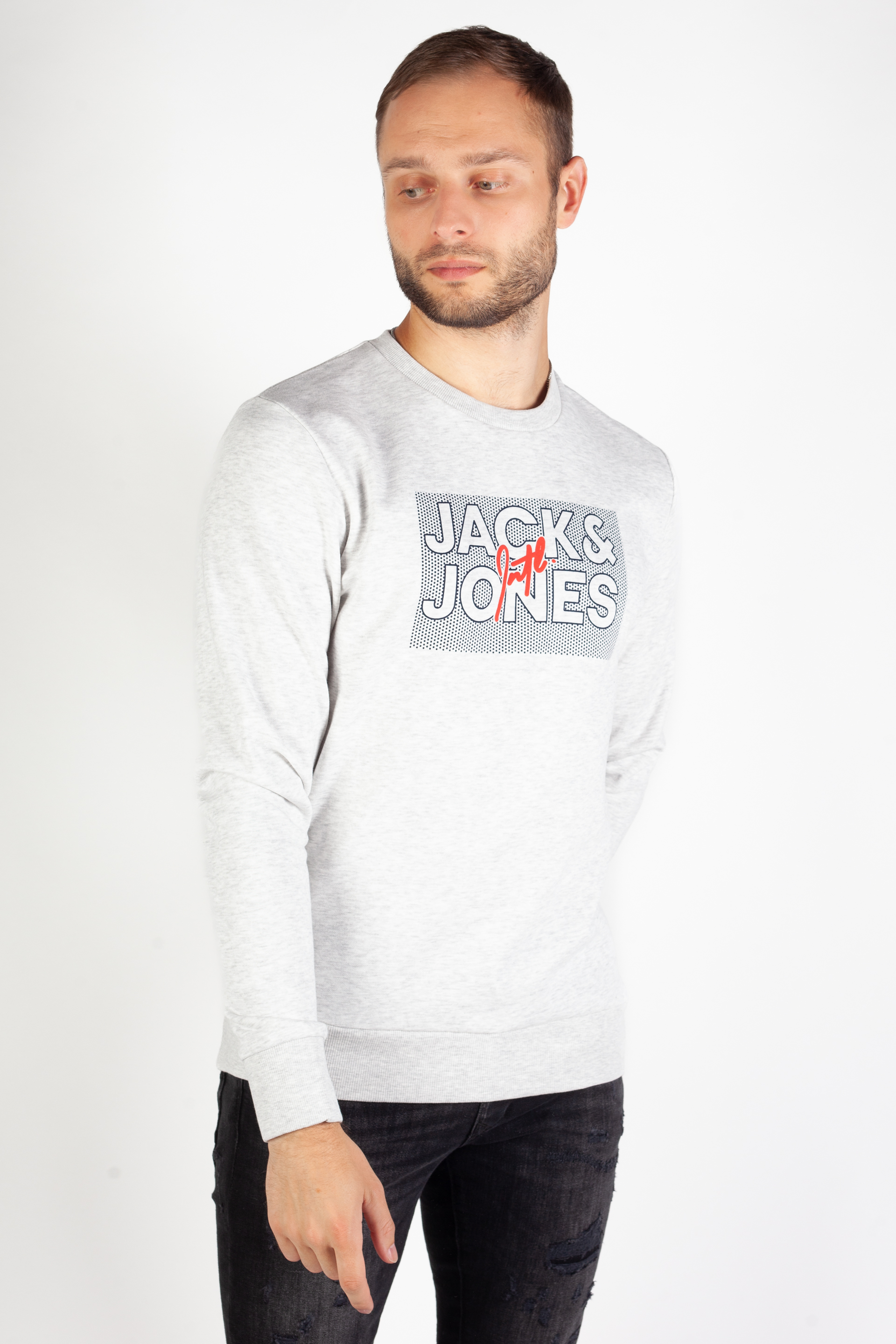 Sweatshirt JACK & JONES 12244822-White-Melange