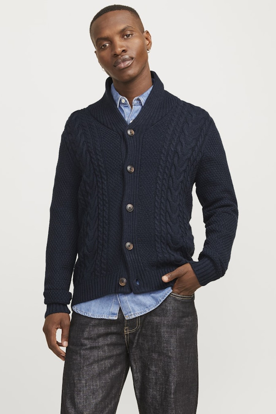 Strickjacke JACK & JONES 12258484-Sky-Captain