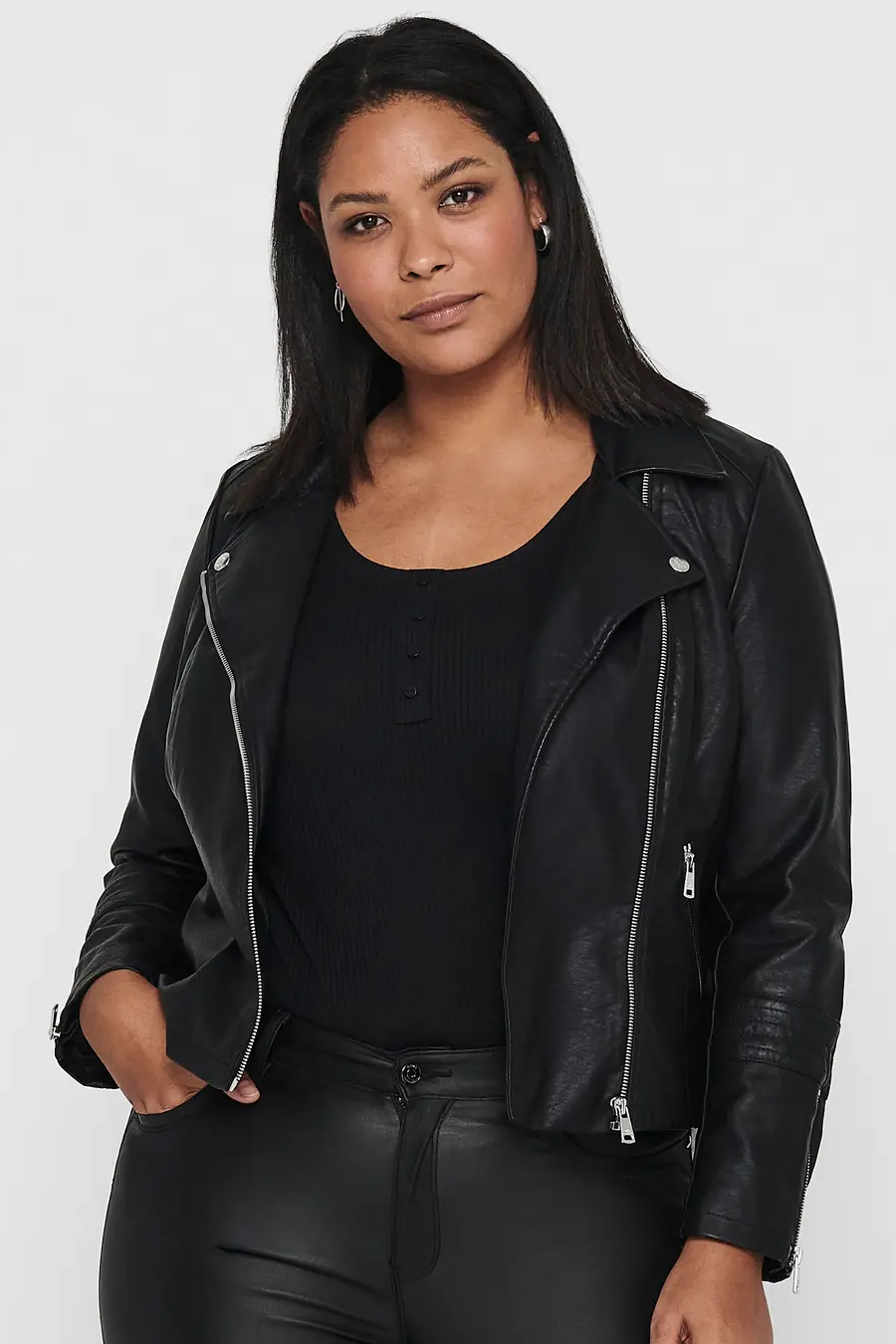 Lederjacke ONLY CARMAKOMA 15183380-Black