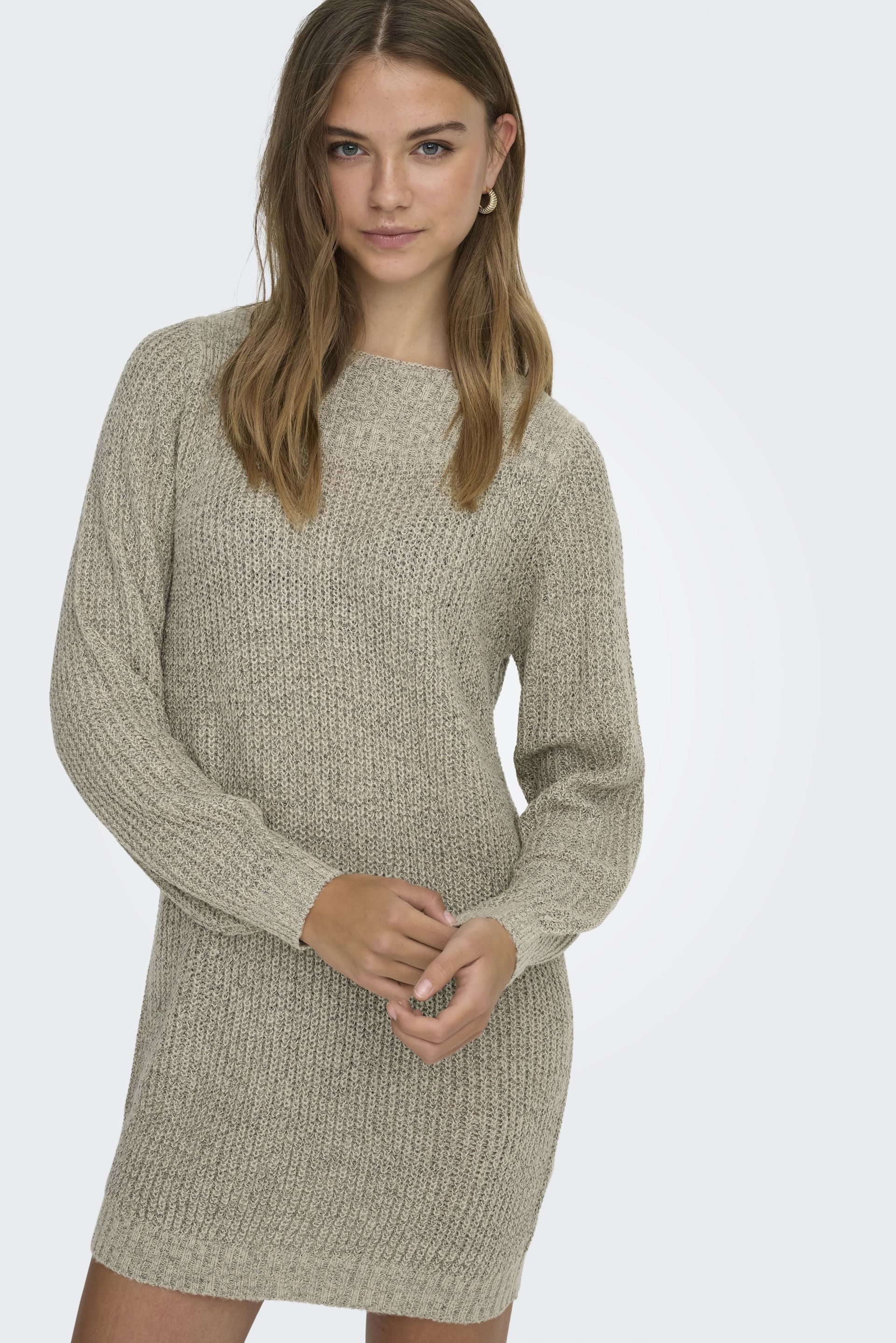 Gestricktes Kleid JACQUELINE DE YONG 15234103-Cement-WBP