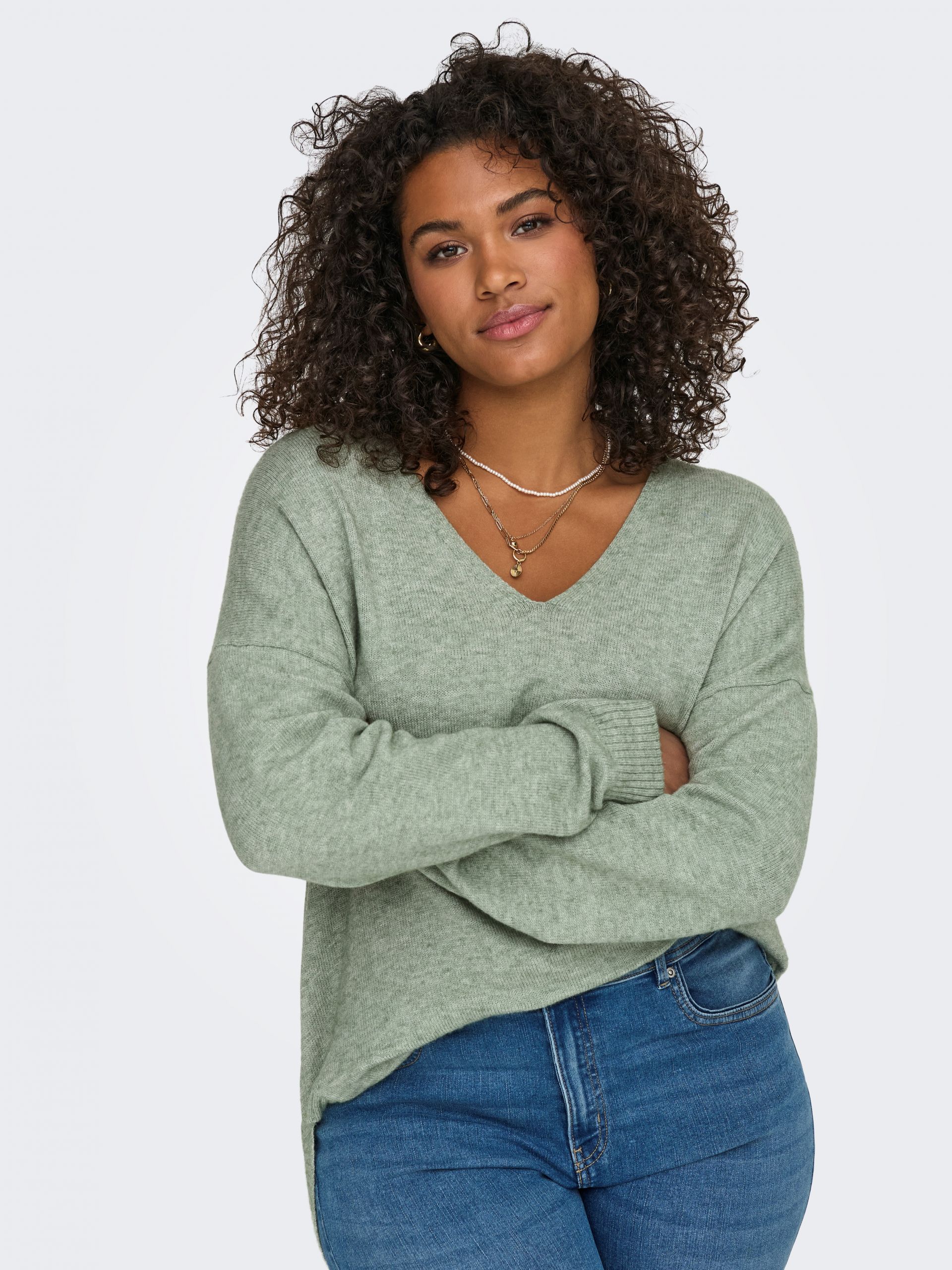 Strickpullover ONLY CARMAKOMA 15267202-Basil