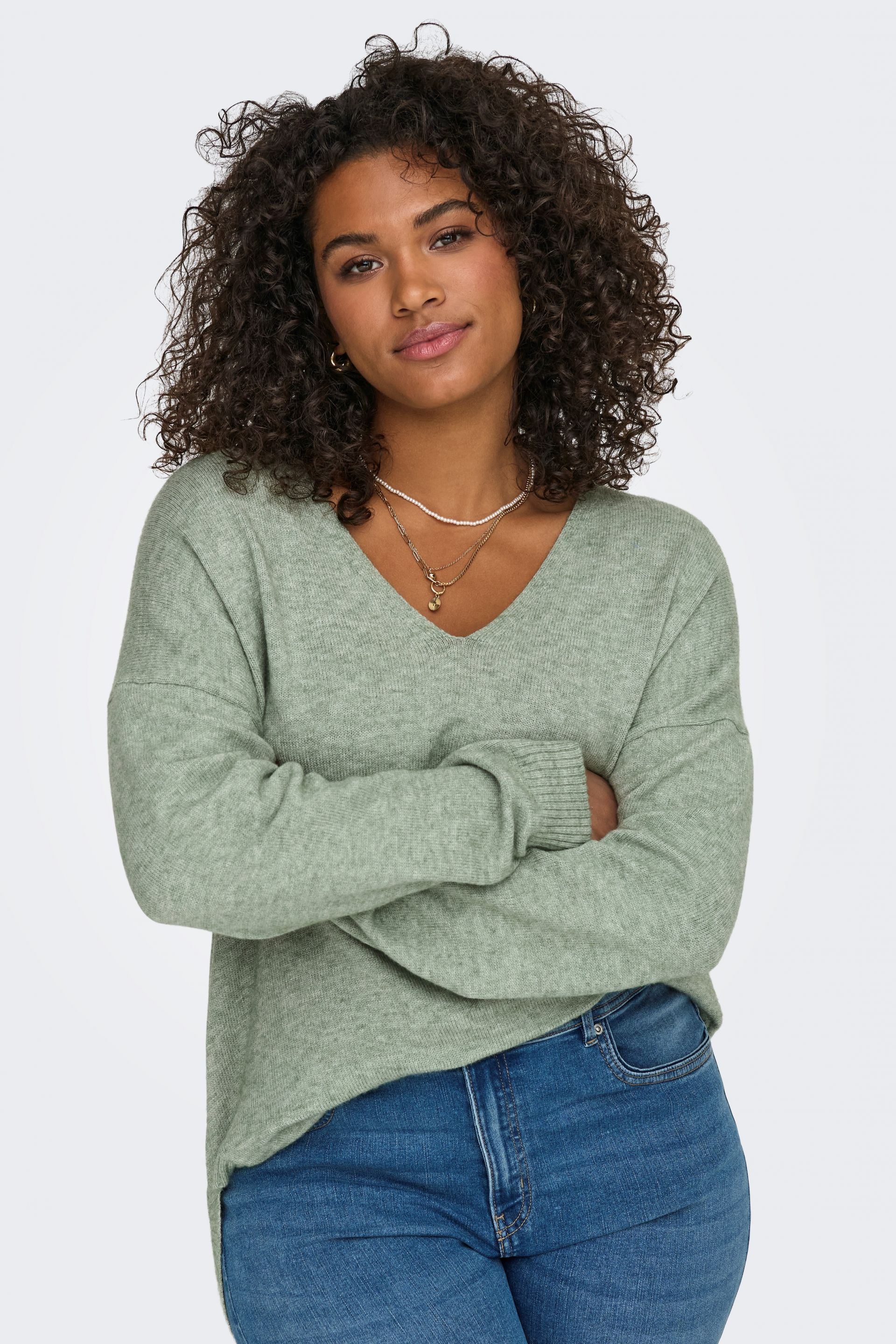 Strickpullover ONLY CARMAKOMA 15267202-Basil
