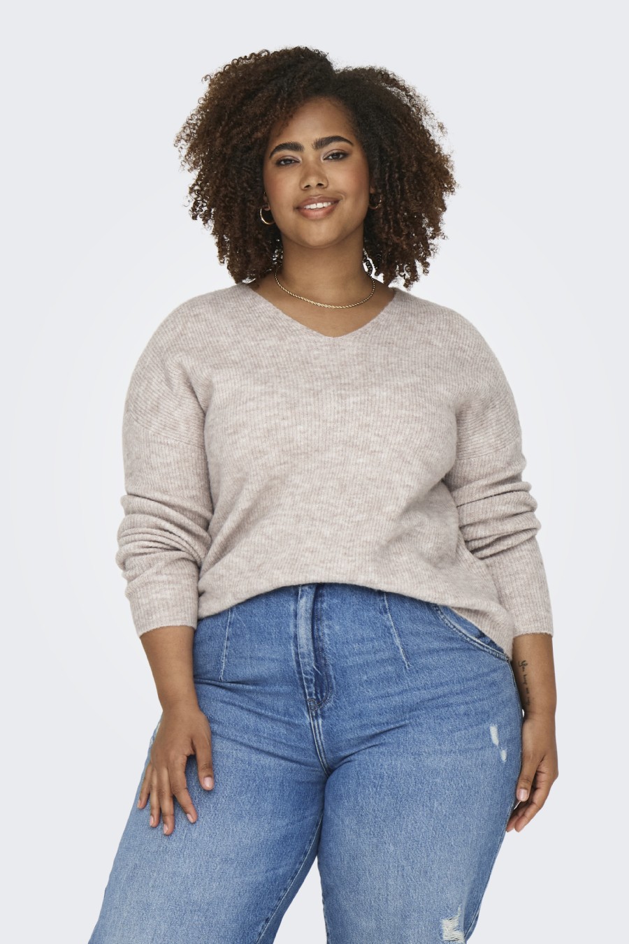 Strickpullover ONLY CARMAKOMA 15327166-Pumice-Stone