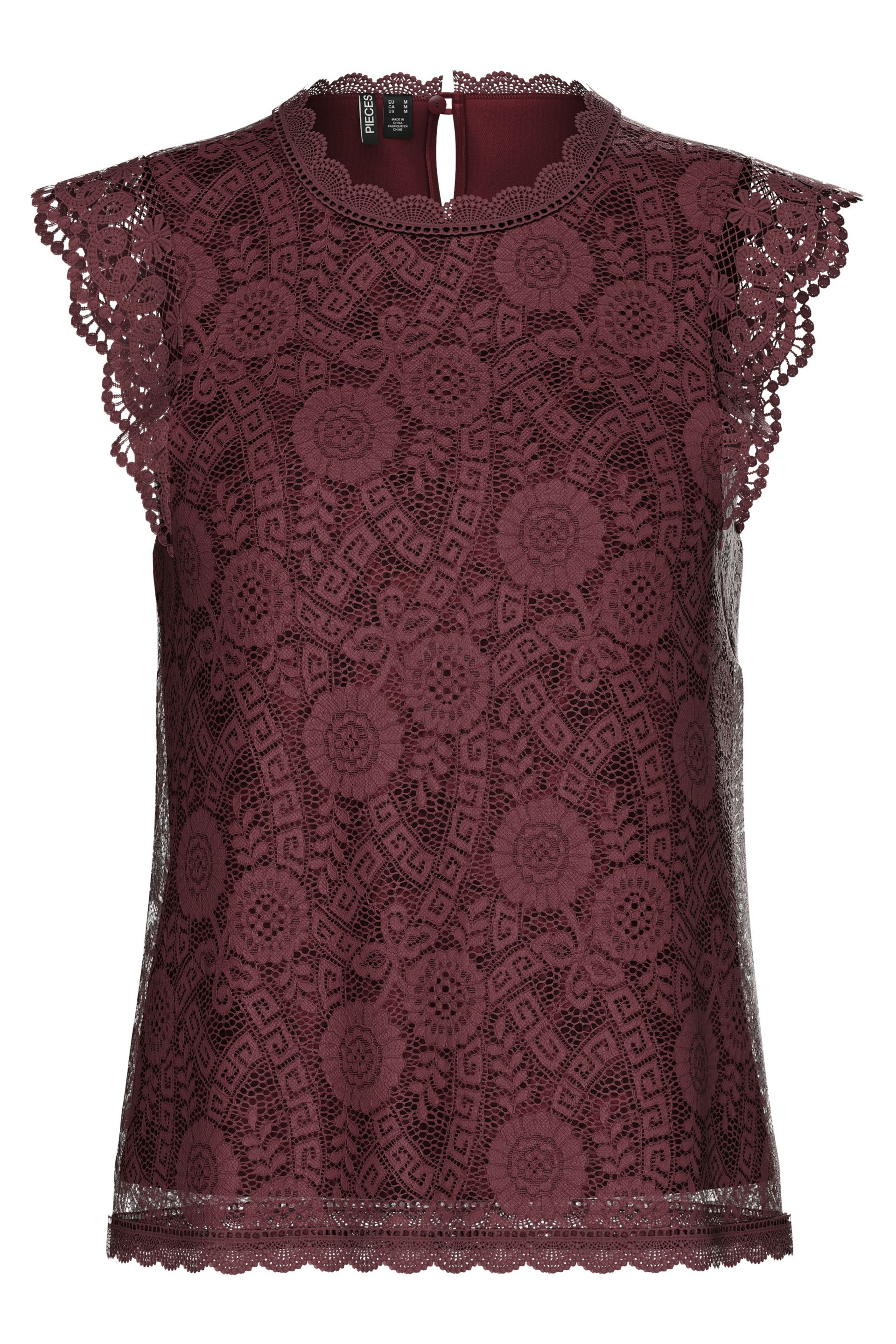 T-Shirt PIECES 17120454-Tawny-Port