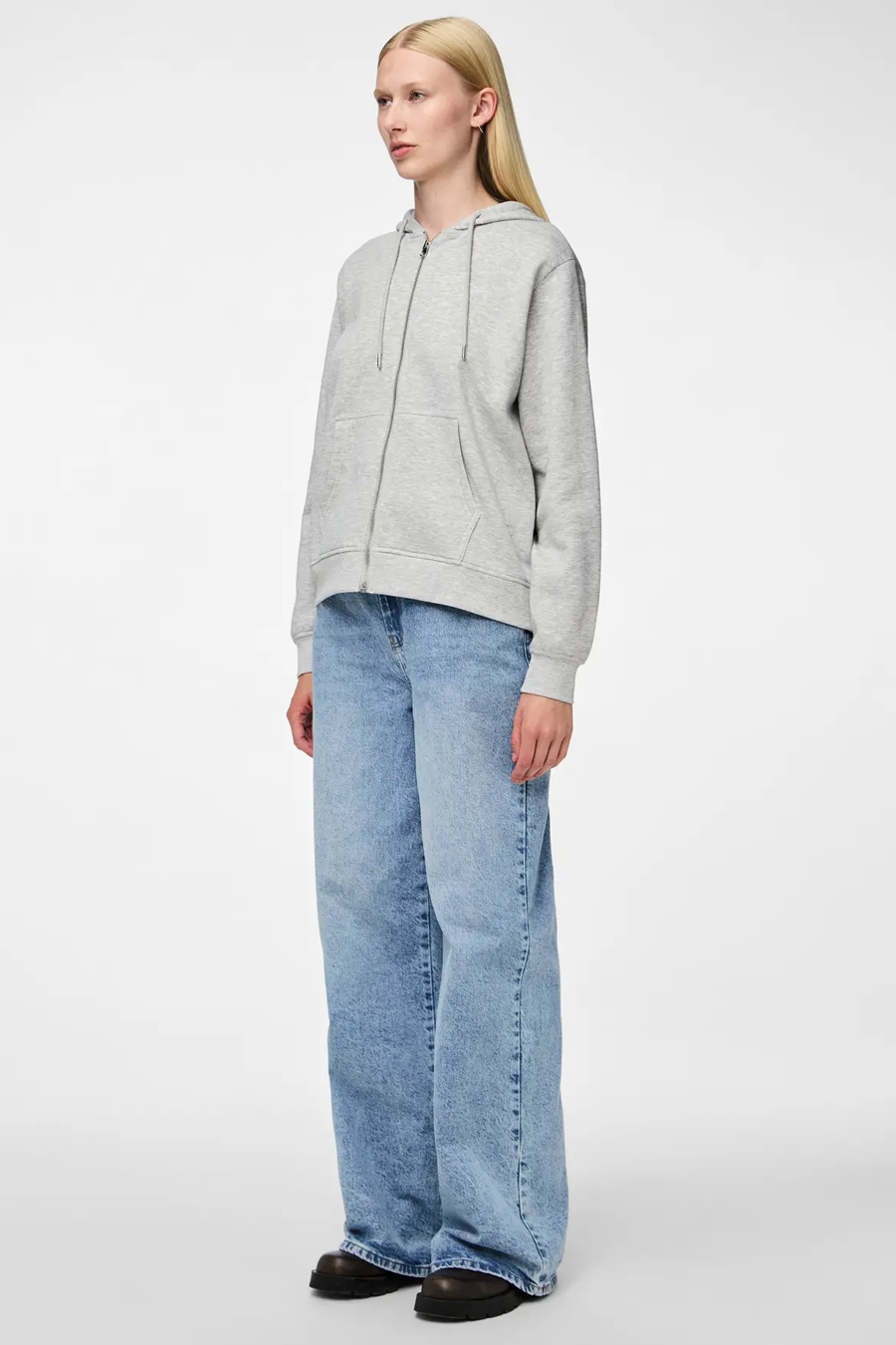 Sweatjacken PIECES 17140741-Light-Grey