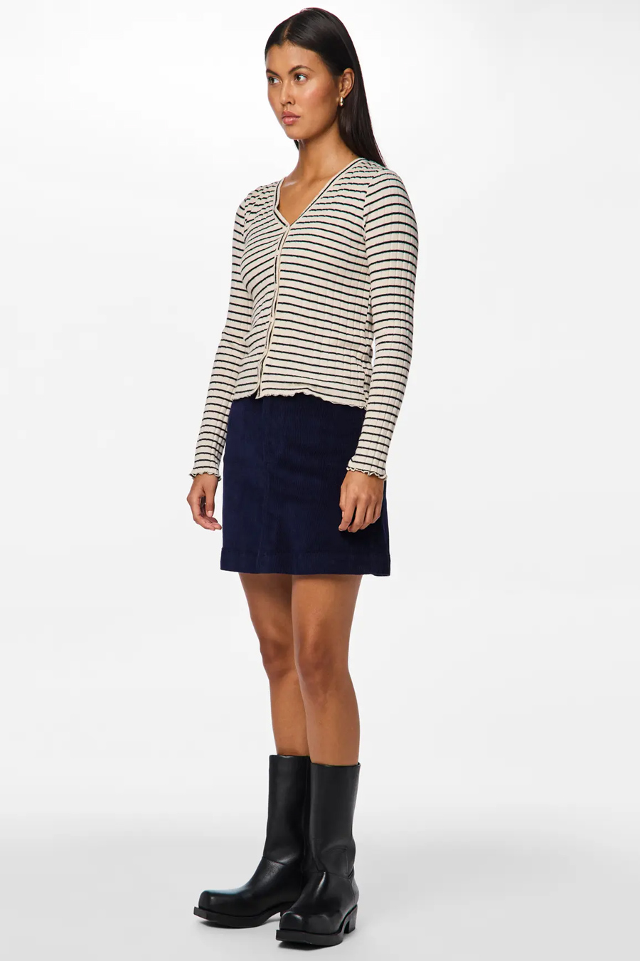 Strickjacke PIECES 17154805-Birch-BLACK