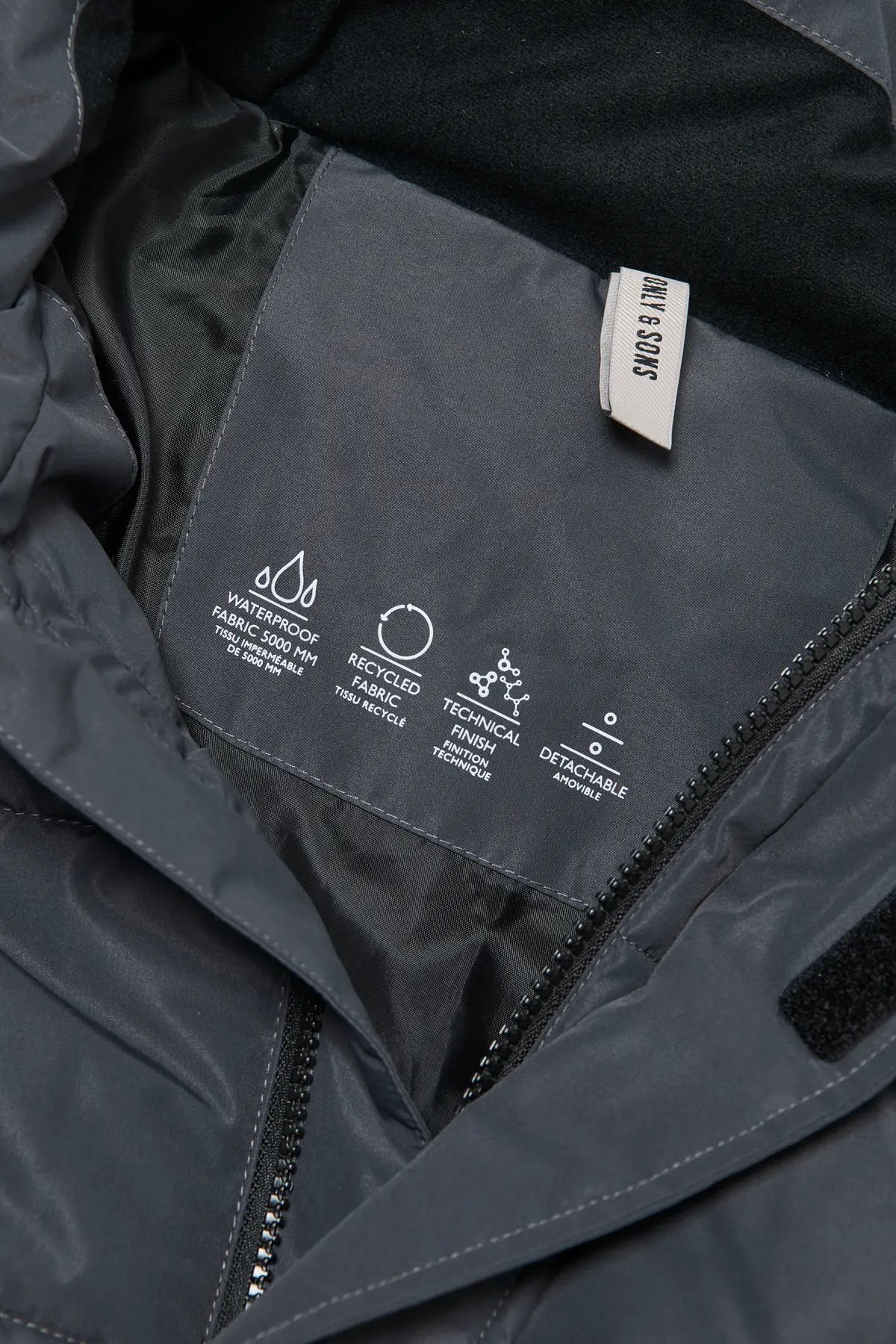 Winterjacke ONLY & SONS 22020156-Grey-Pinstrip