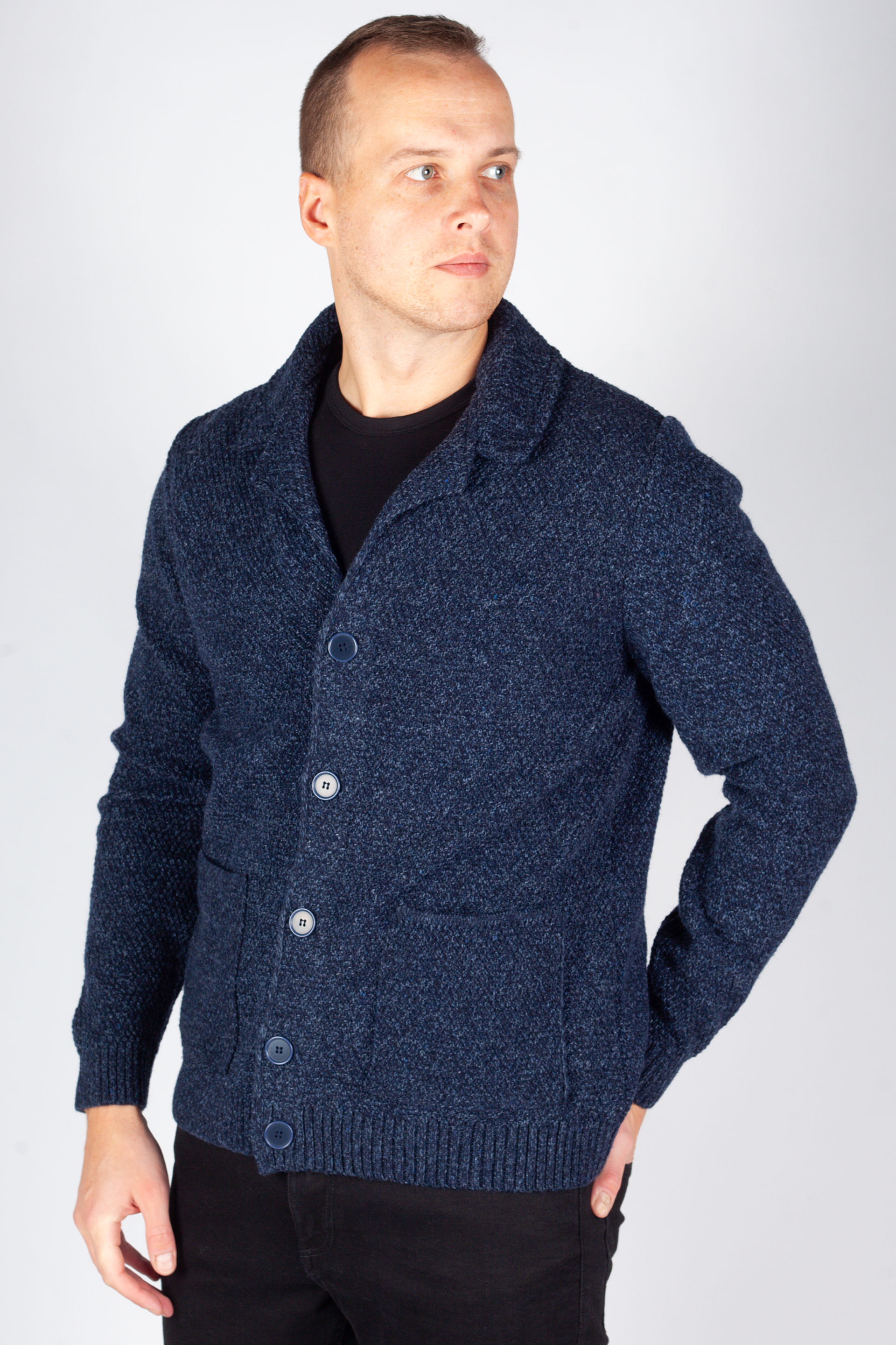 Strickjacke MCL 33614-LACIVERT-MELANJ