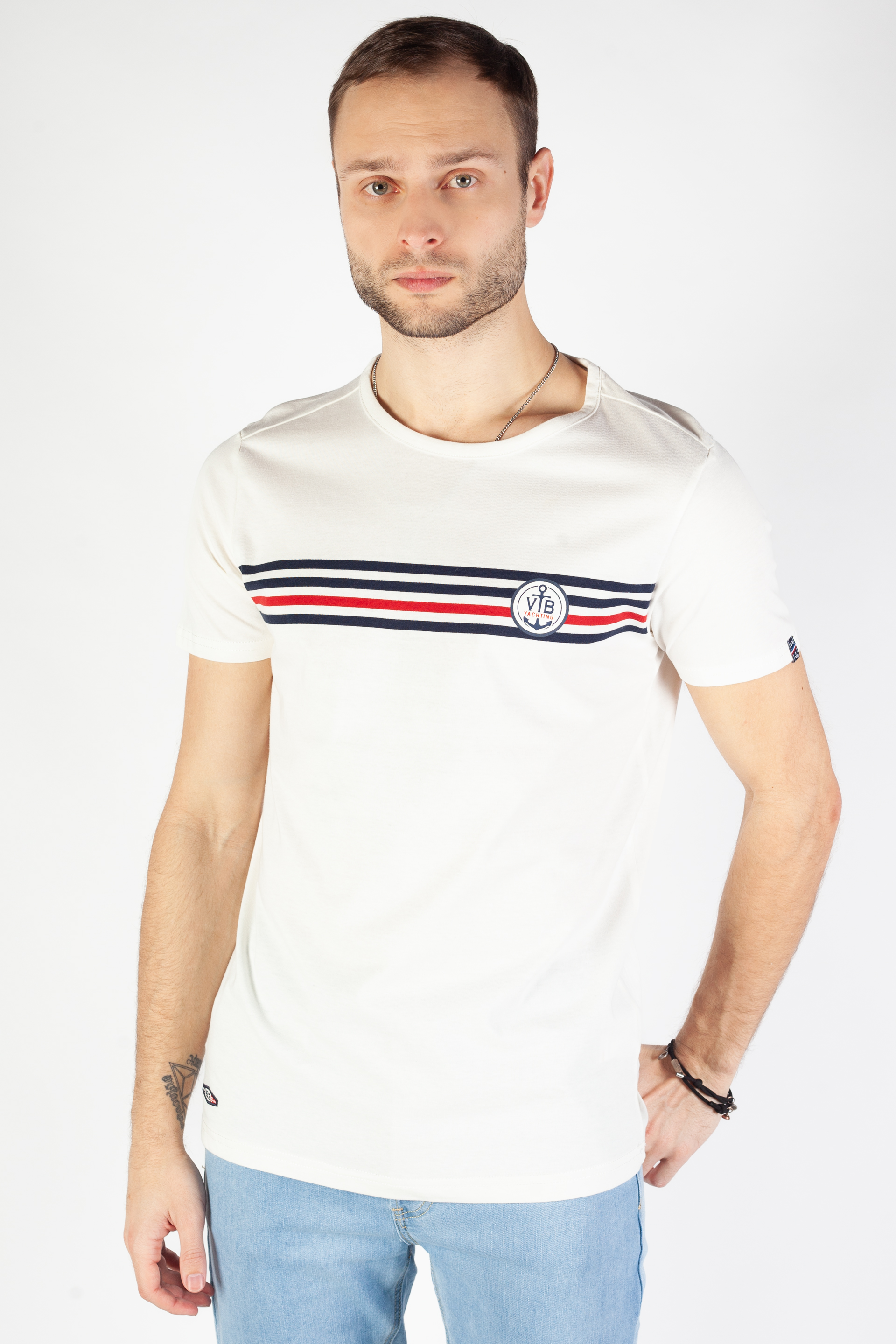 T-Shirts VOILE BLEUE CALIENTE-OFFWHITE-NAVY