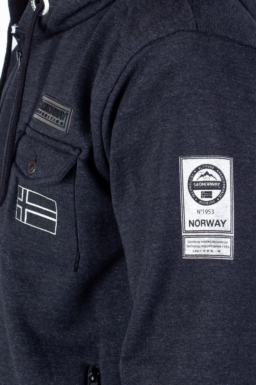 Sweatjacke GEOGRAPHICAL NORWAY GUESSY-Dark-Grey