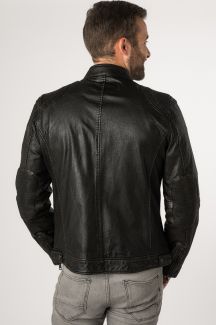 Lederjacke MAURITIUS 1201-0669-black-beige
