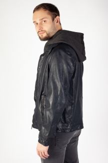 Lederjacke DEERCRAFT DMJunis-LASOV-black-blu