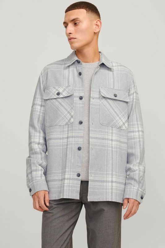 Karohemd JACK & JONES 12263647-Grey-Melange