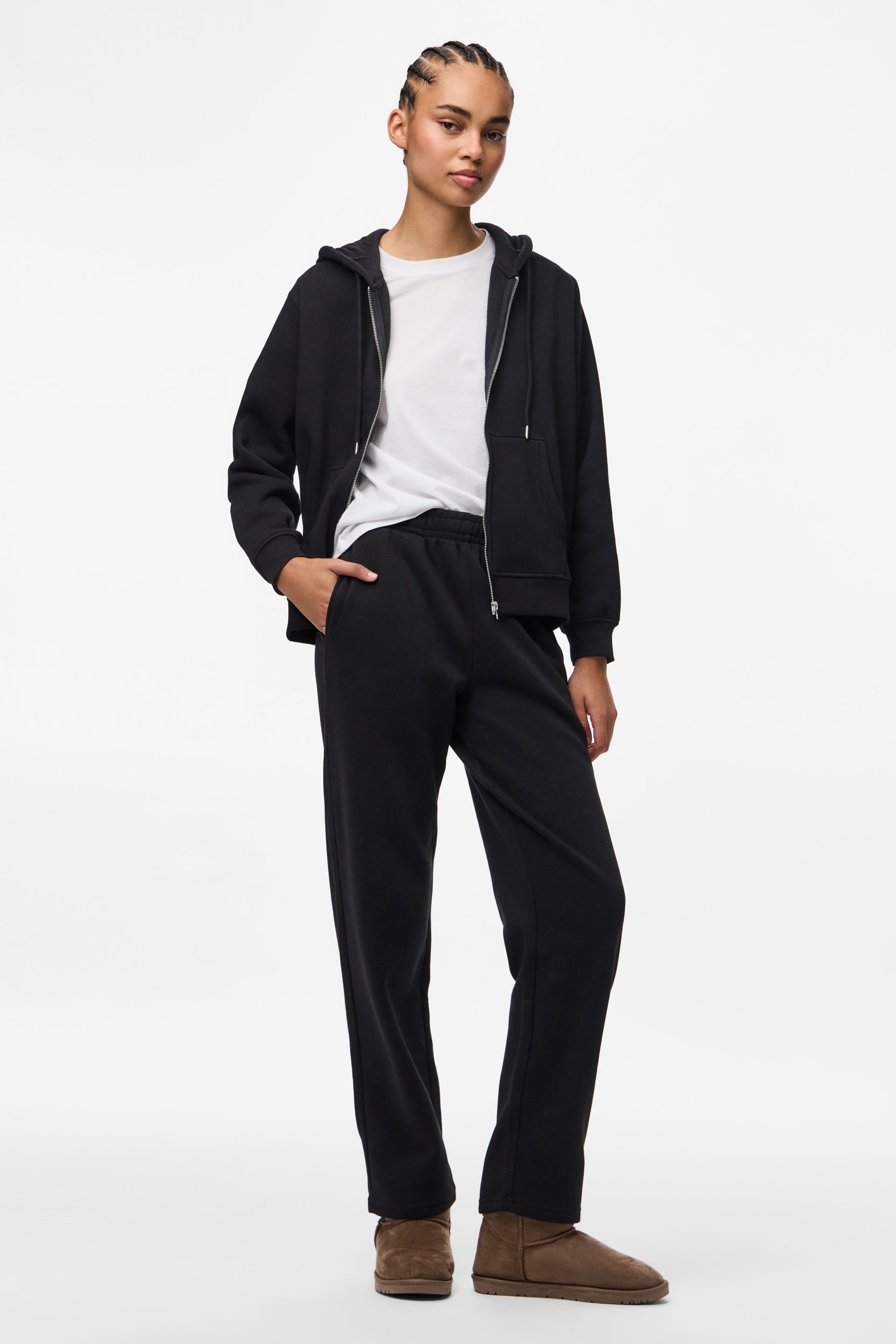 Kangast püksid PIECES 17156301-Black