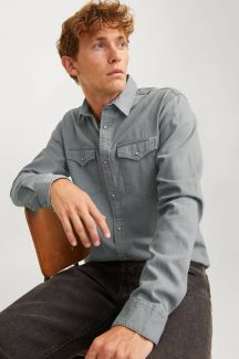 Teksasärgid JACK & JONES 12138115-Light-Grey