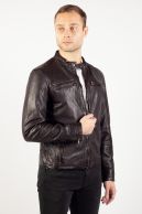 Leather jacket GIPSY GMJon-LGOV-BROWN