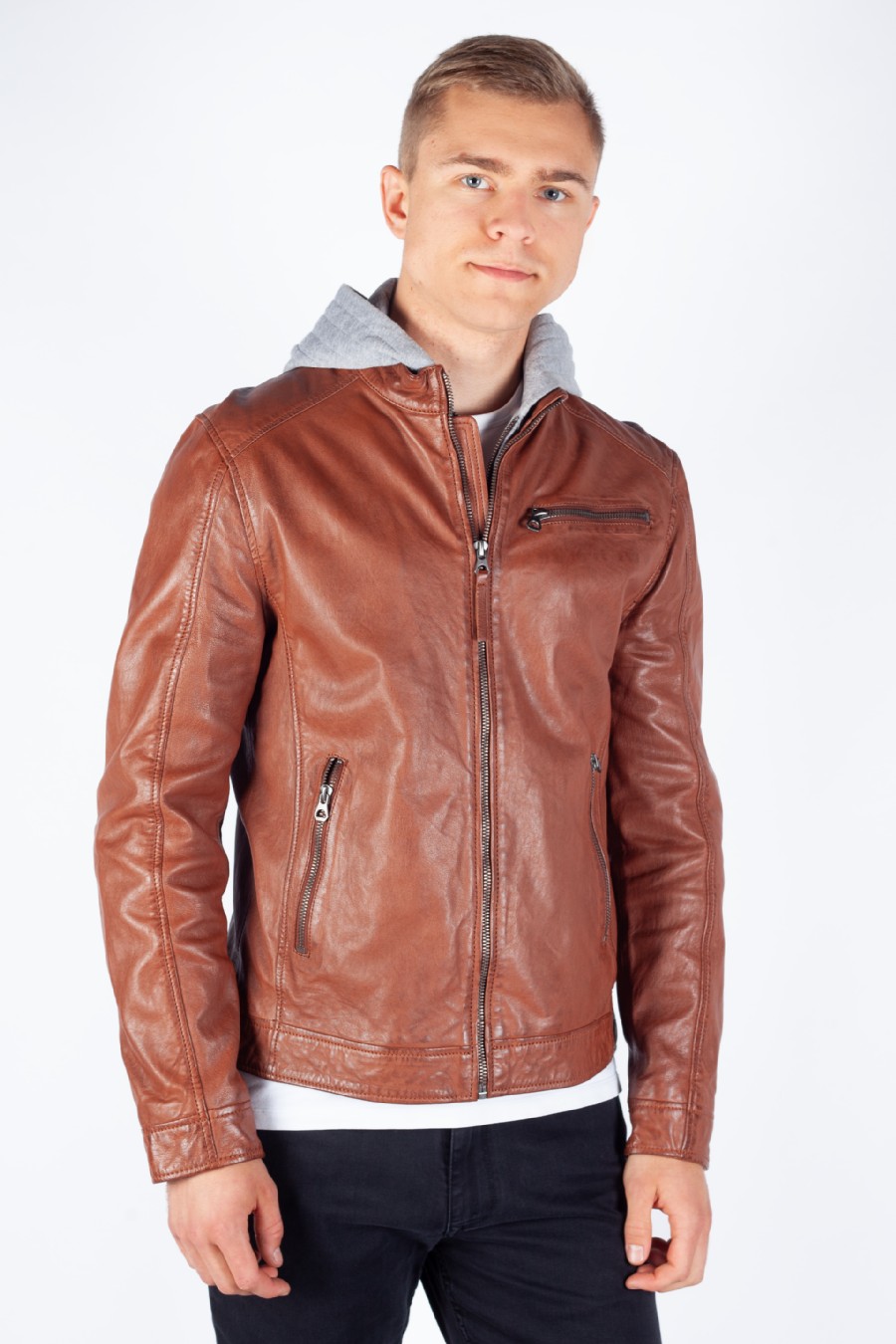 Leather jacket GIPSY 1201-0495-whiskey