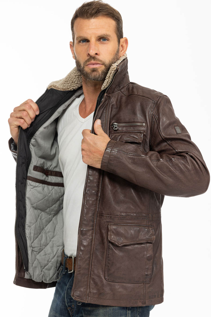 Leather jacket GIPSY 1201-0616-chestnut