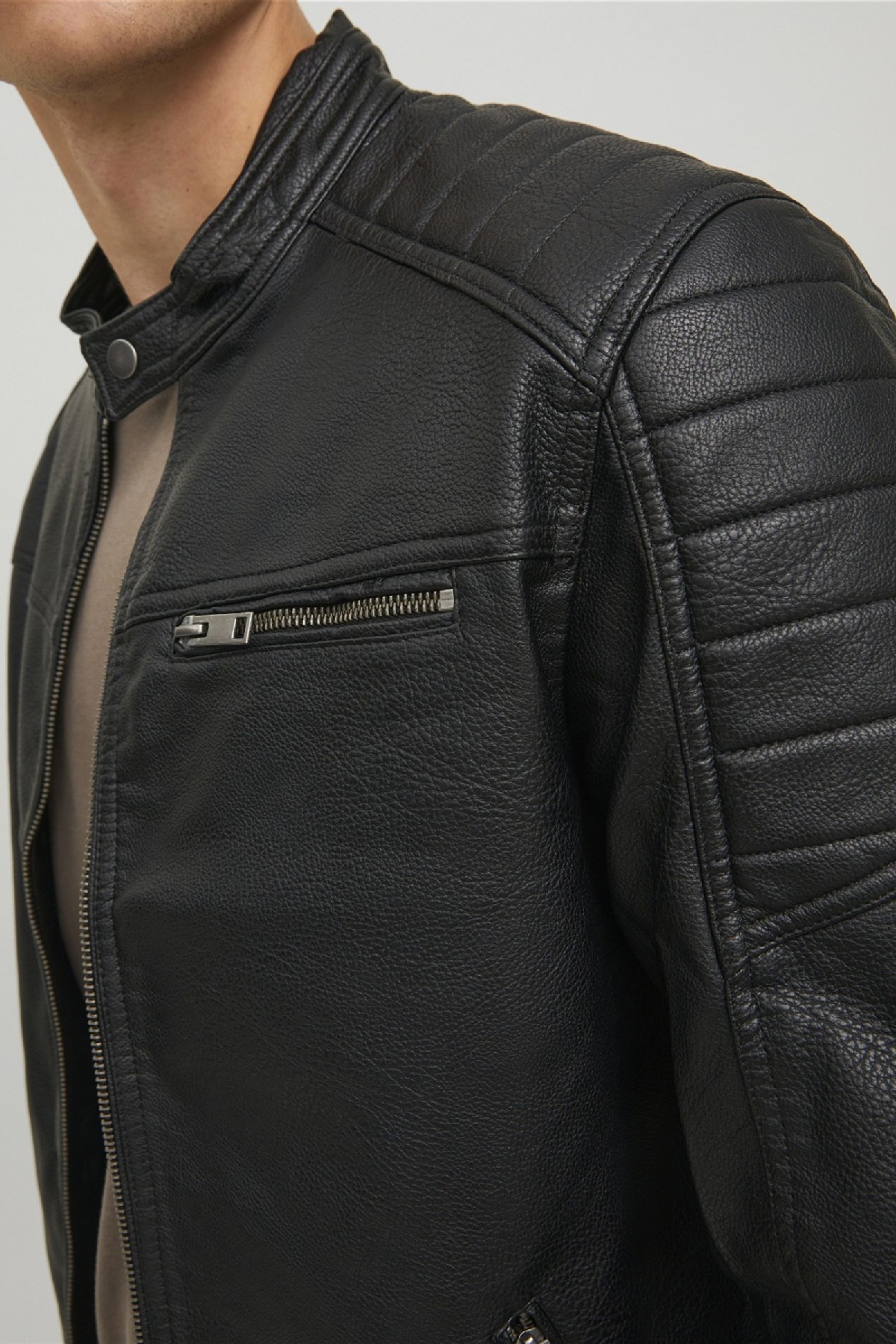 Leather jacket JACK & JONES 12182192-Black