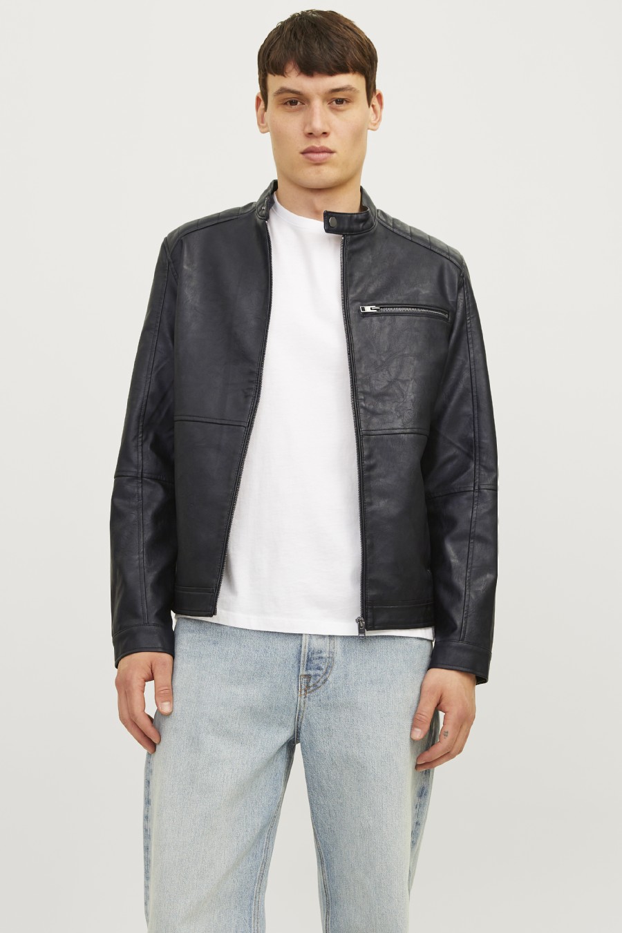 Leather jacket JACK & JONES 12261196-Black