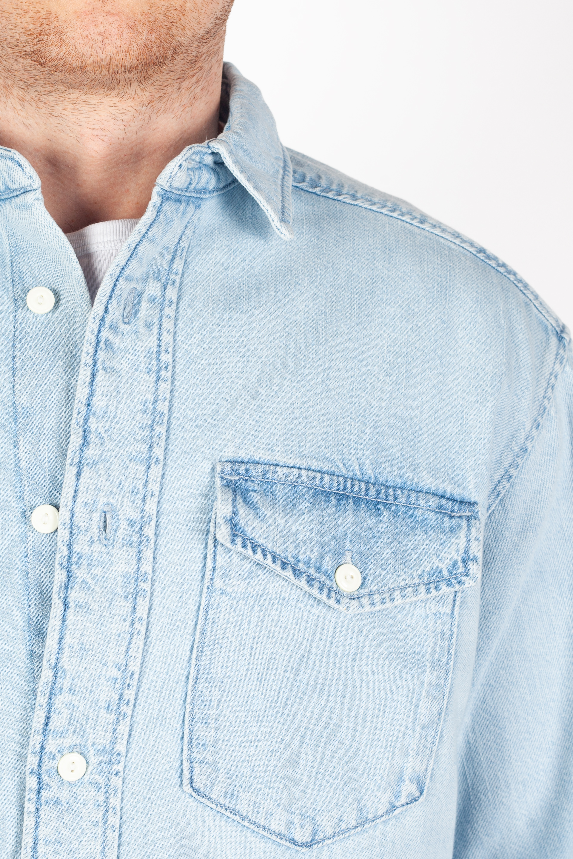 Denim shirt JACK & JONES 12275137-Light-Blue