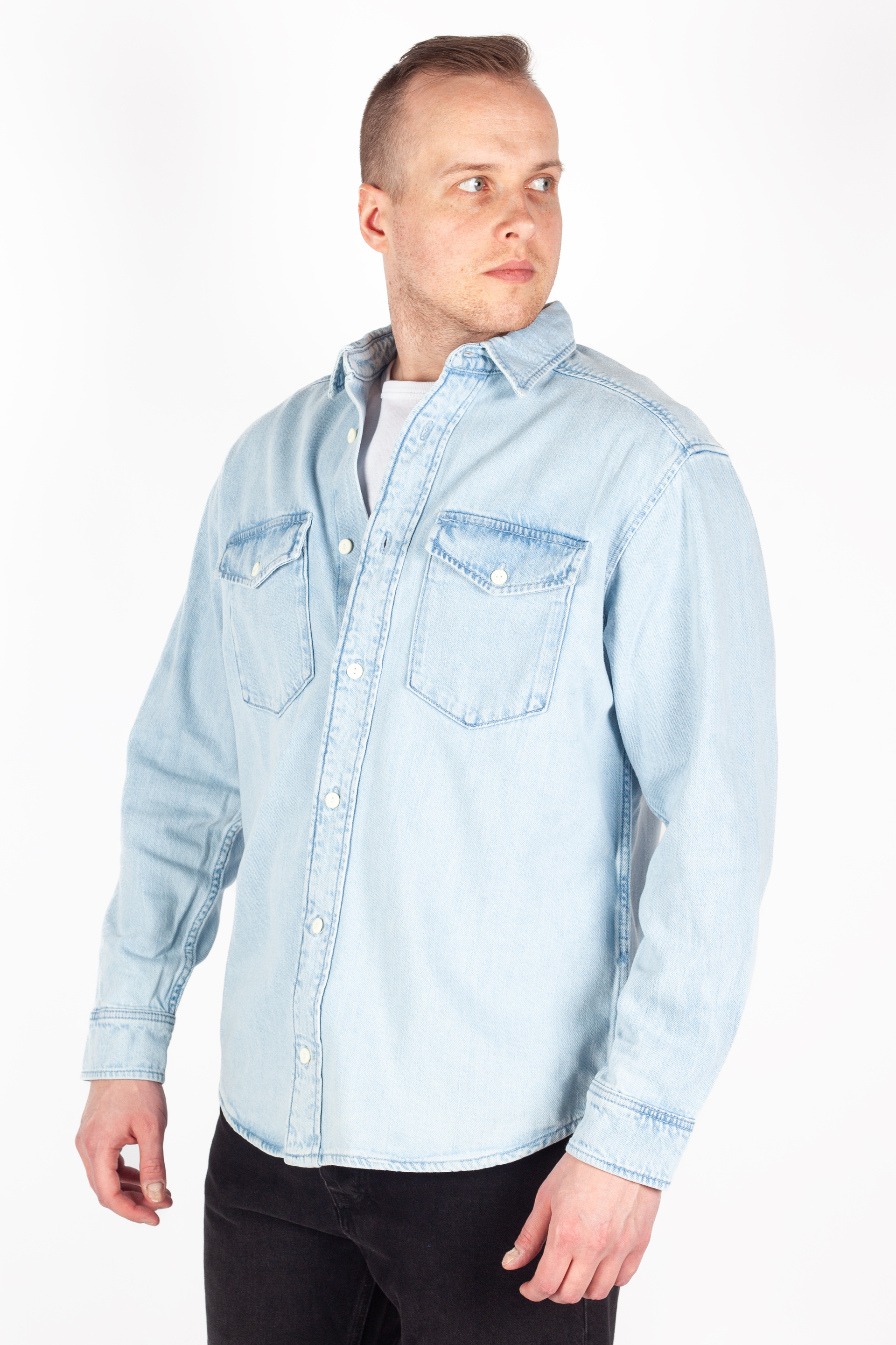 Denim shirt JACK & JONES 12275137-Light-Blue