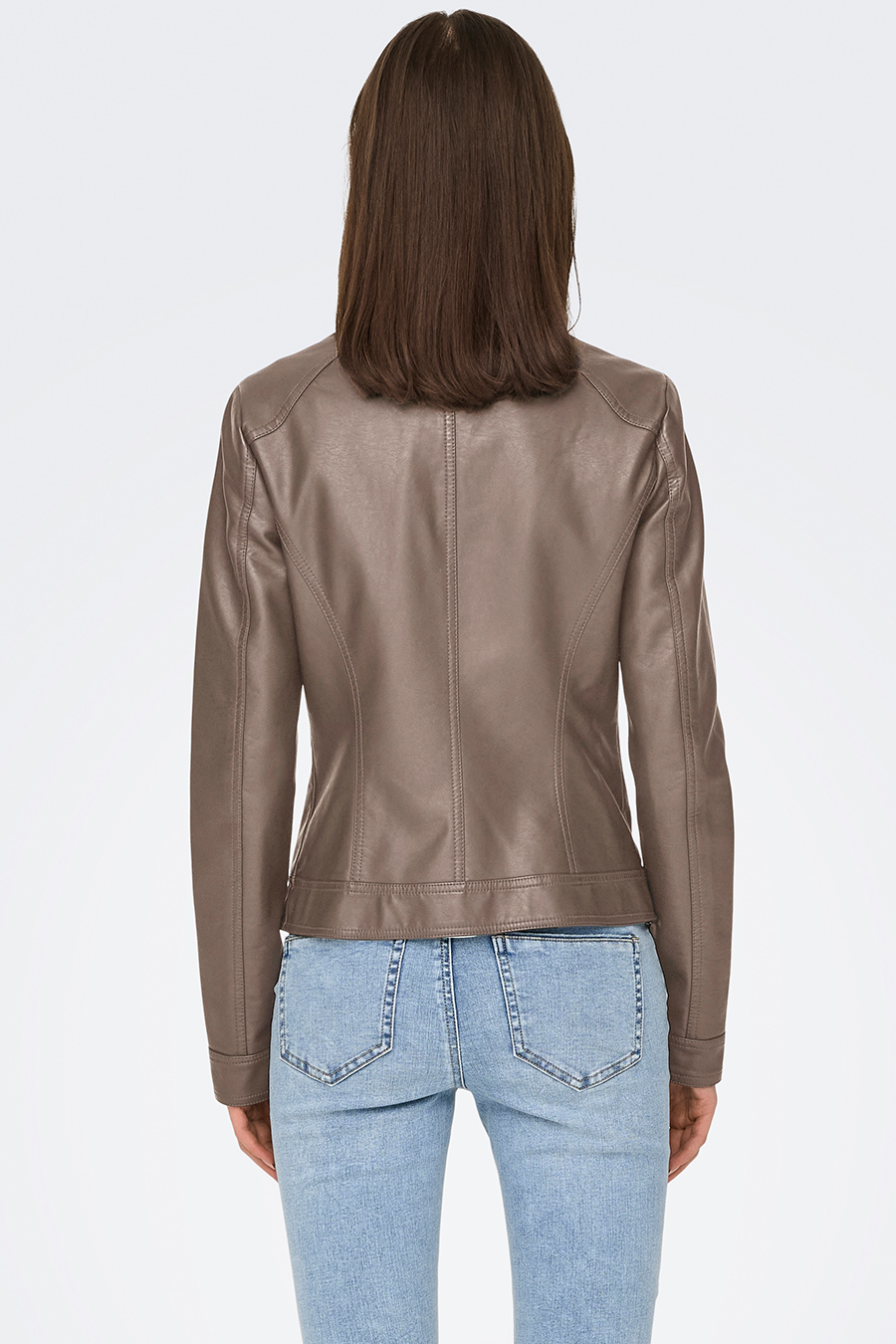 Leather jacket ONLY 15081400-Walnut