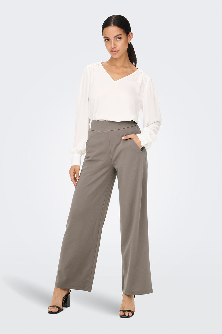 Casual Pants JACQUELINE DE YONG 15221238-Driftwood