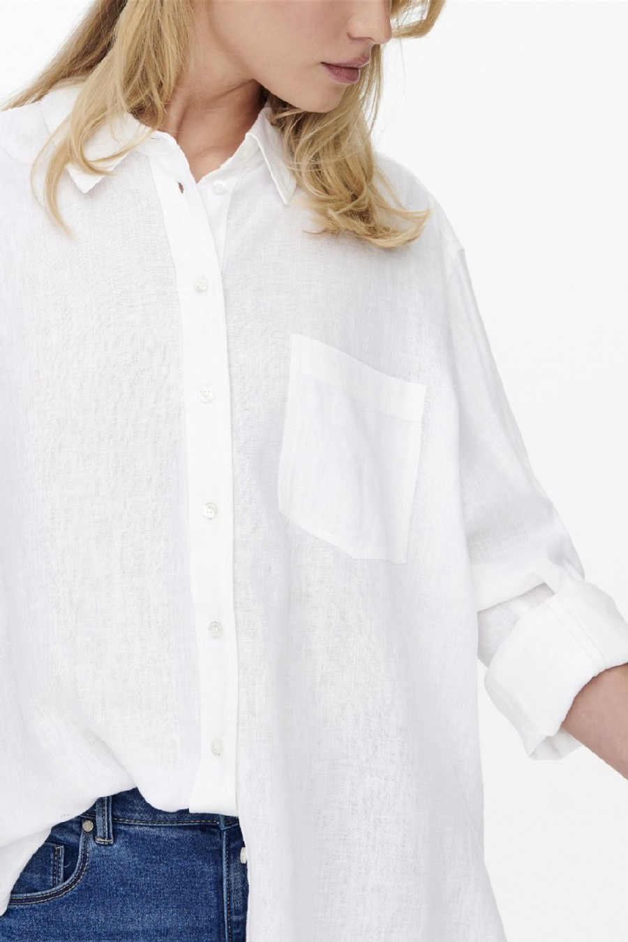 Long-sleeve shirt ONLY 15259585-Bright-White