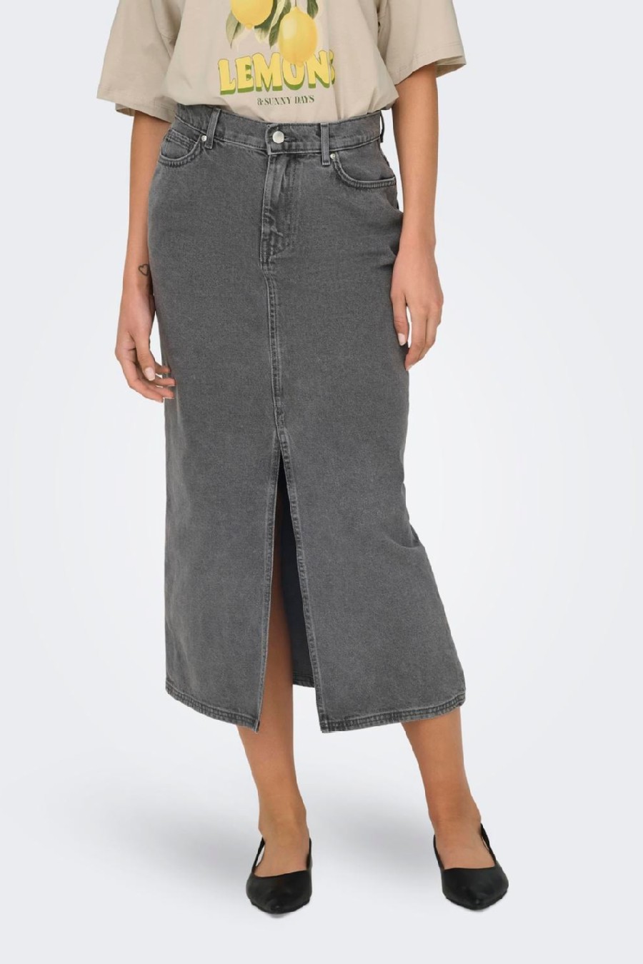 Denim skirt ONLY 15321107-Medium-Grey