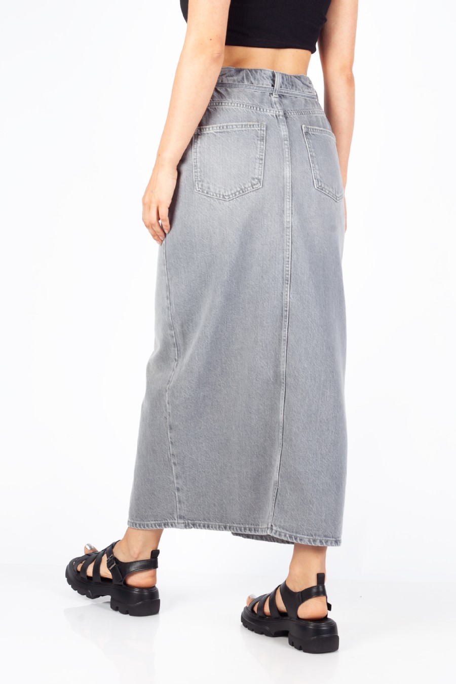 Denim skirt ONLY 15340707-Medium-Grey