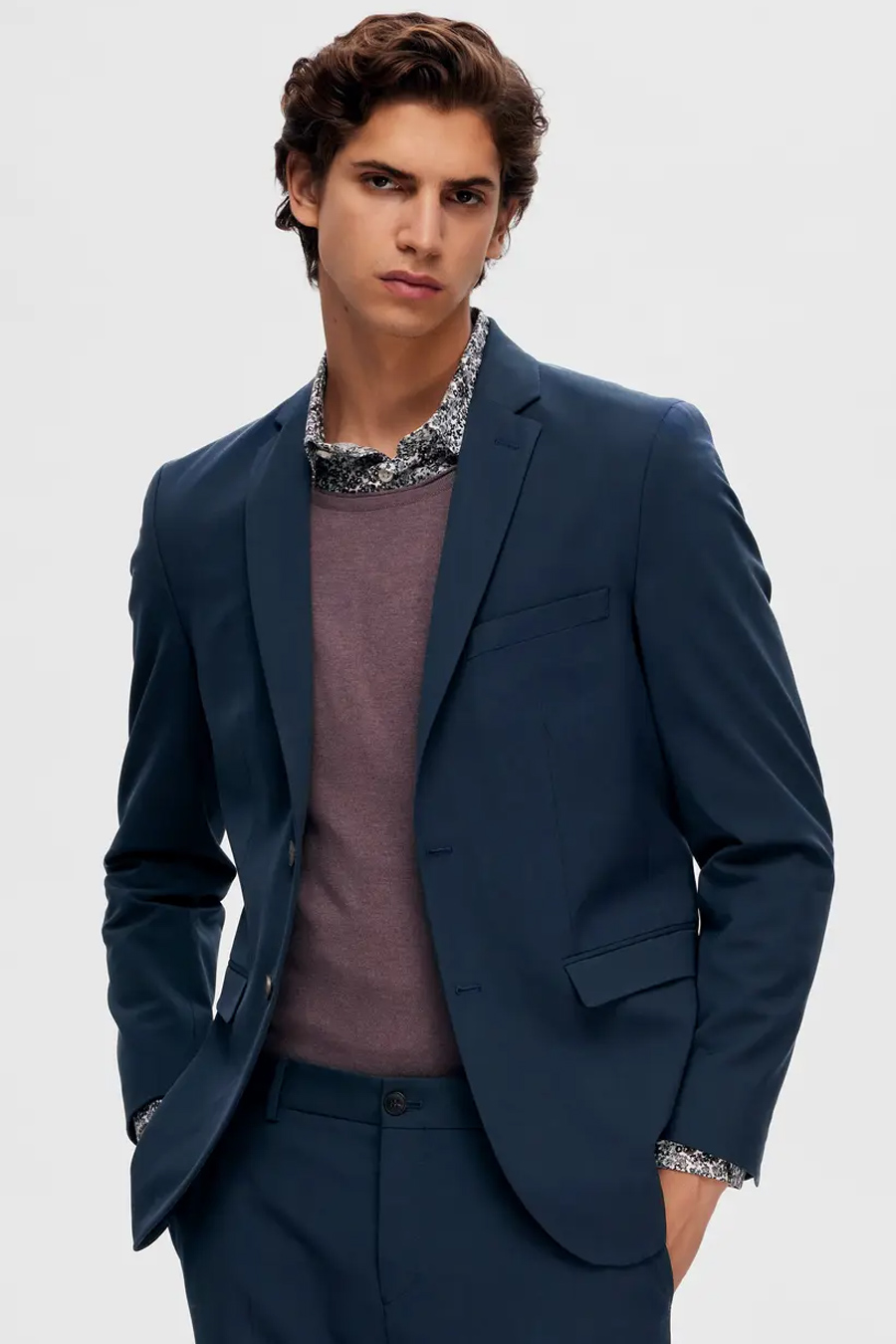 Blazer SELECTED 16087824-Blue-Depths