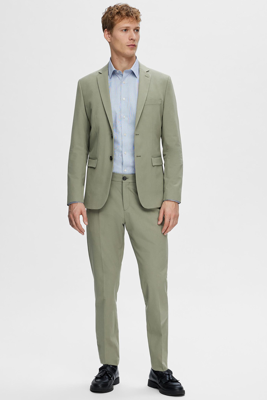 Suit trousers SELECTED 16087825-Vetiver