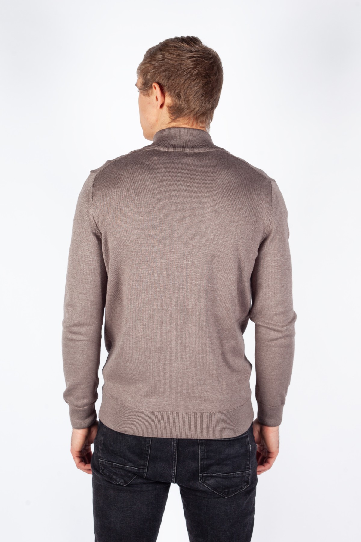 Sweater with zip MCL 18366-S-KAHVE