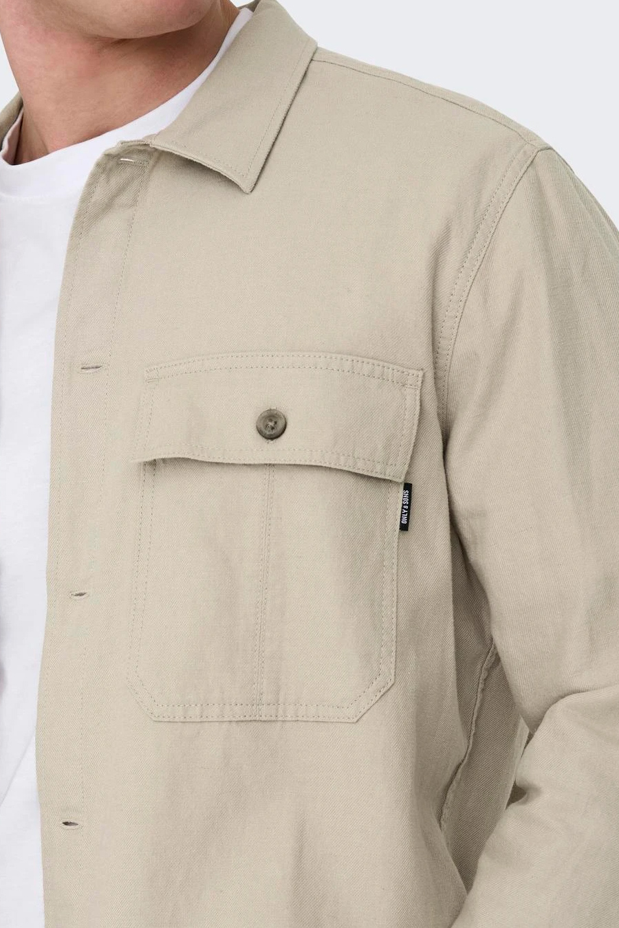 Linen shirt ONLY & SONS 22019758-Silver-Lining