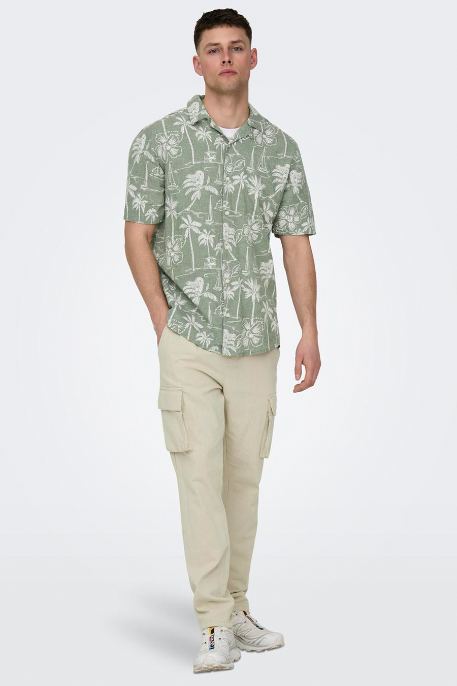 Linen shirt ONLY & SONS 22028423-Swamp