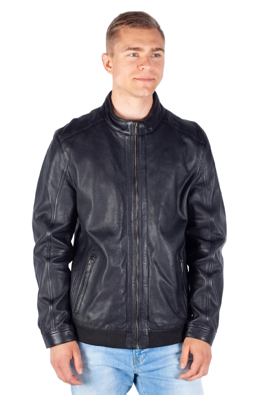 Leather jacket DEERCRAFT 3701-0128-black