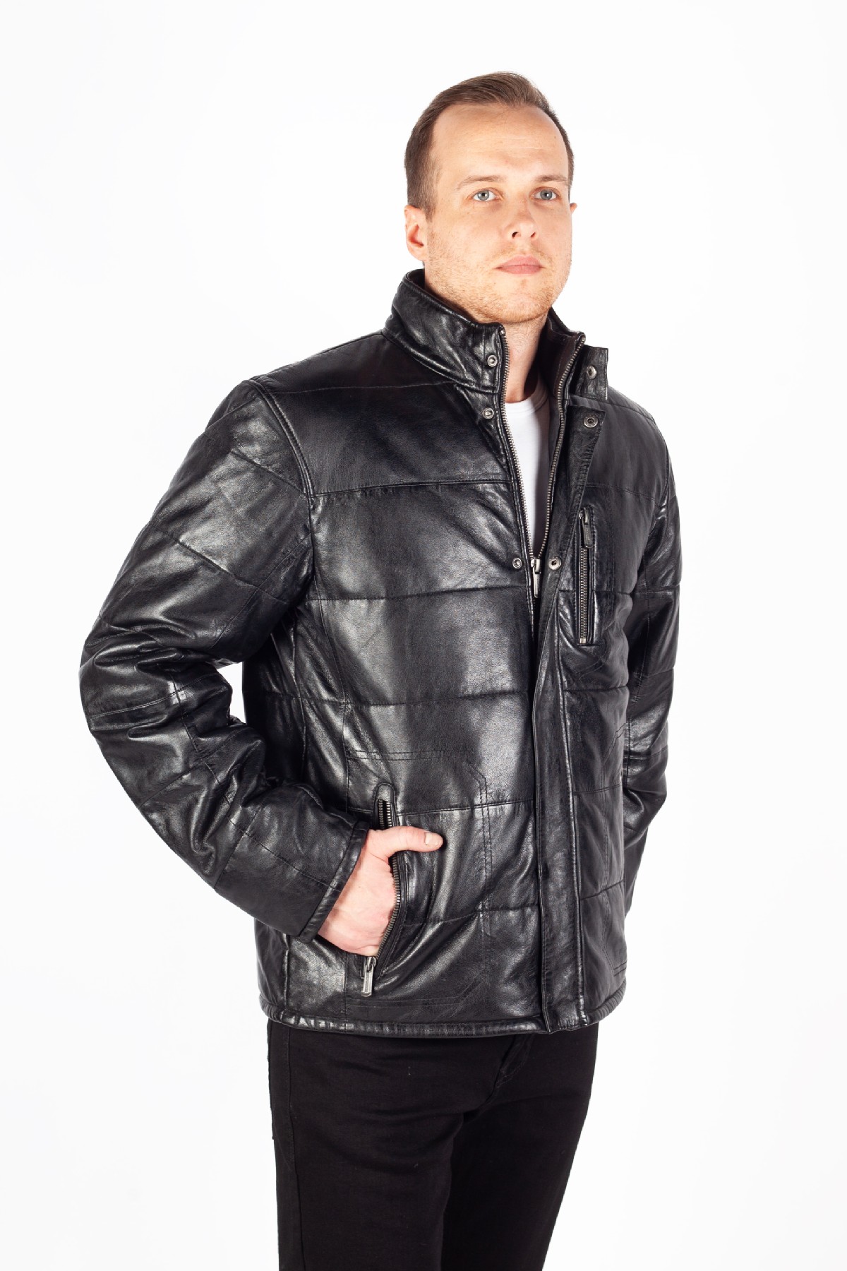 Leather jacket DEERCRAFT 3701-0146-black