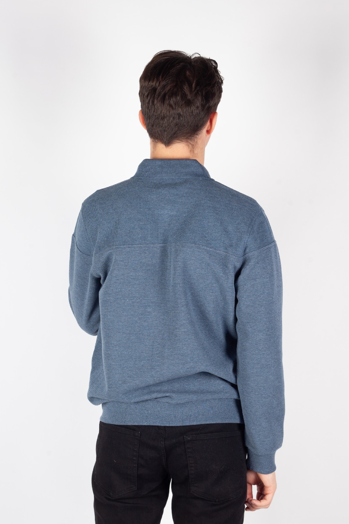 Sweater with zip MCL 39672-INDIGO-MELANJ