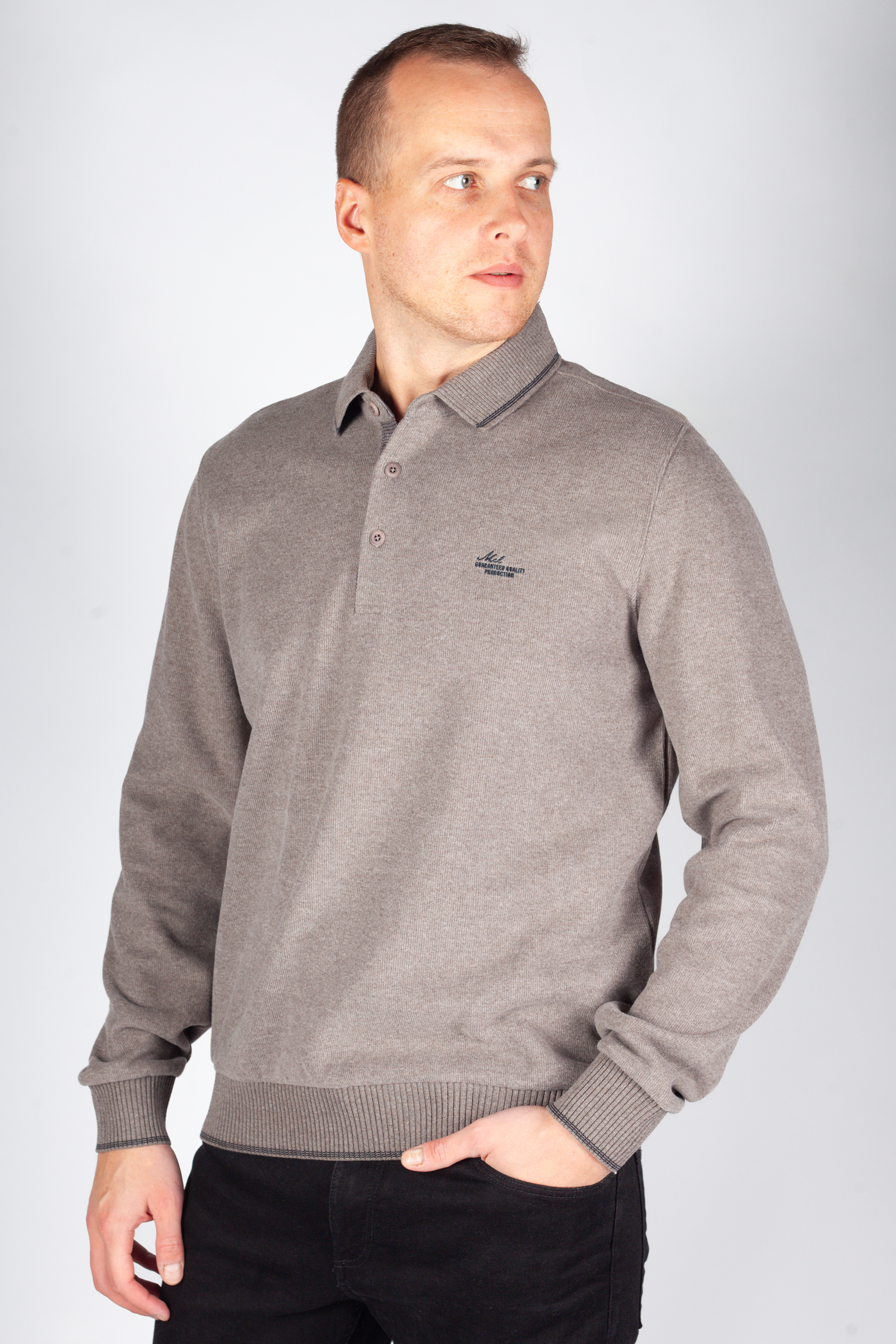 Polo shirt MCL 39848-KAHVE-MELANJ