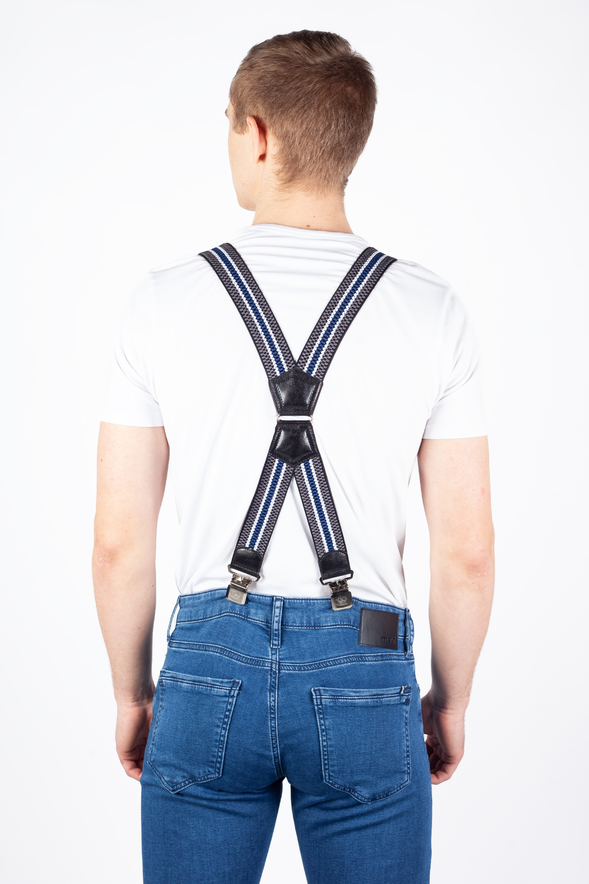 Suspenders X JEANS DMAX40-MIX-GRAY-BLUE