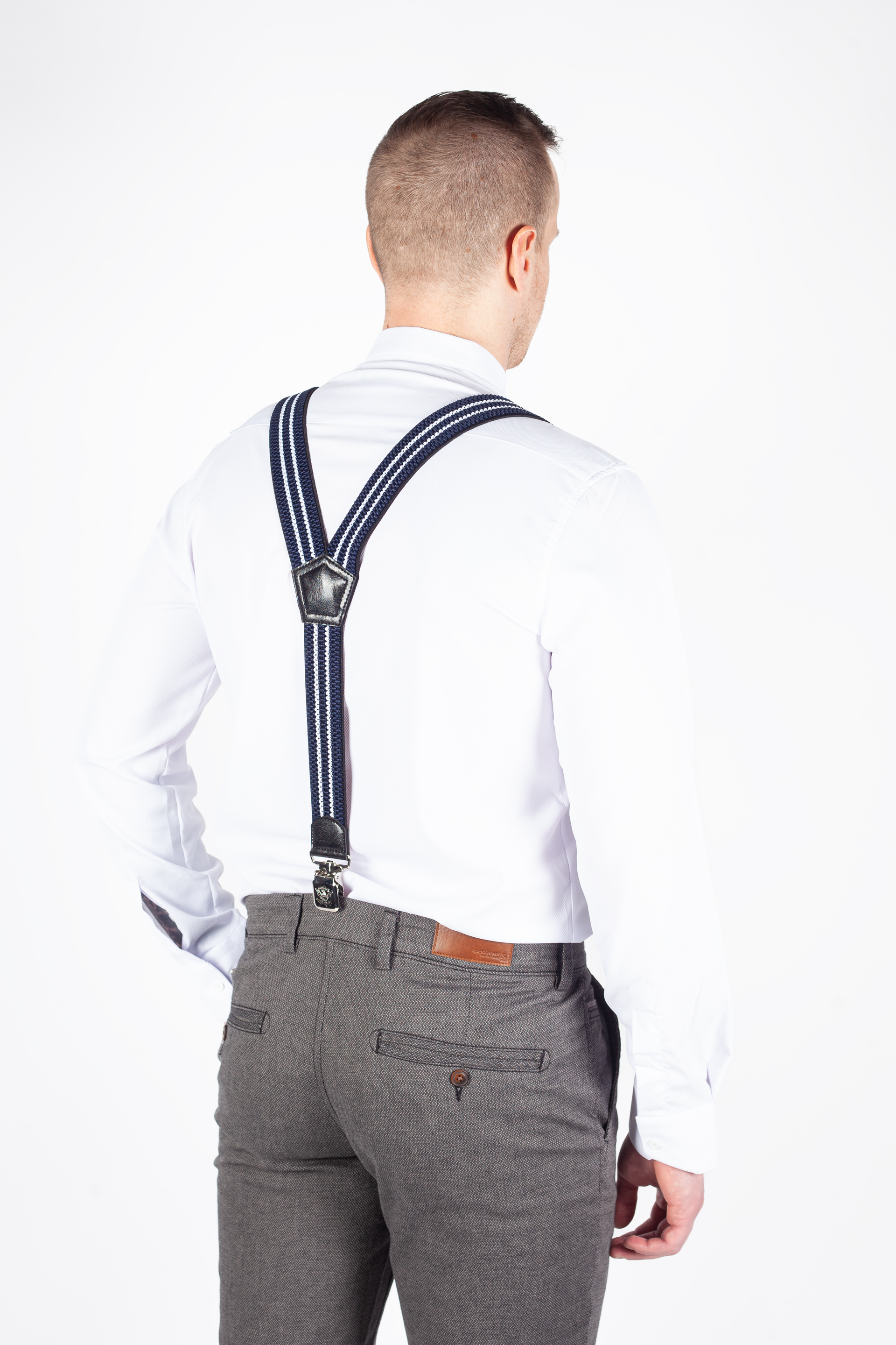 Suspenders X JEANS DYK40-061-MIX-NAVY-WHITE