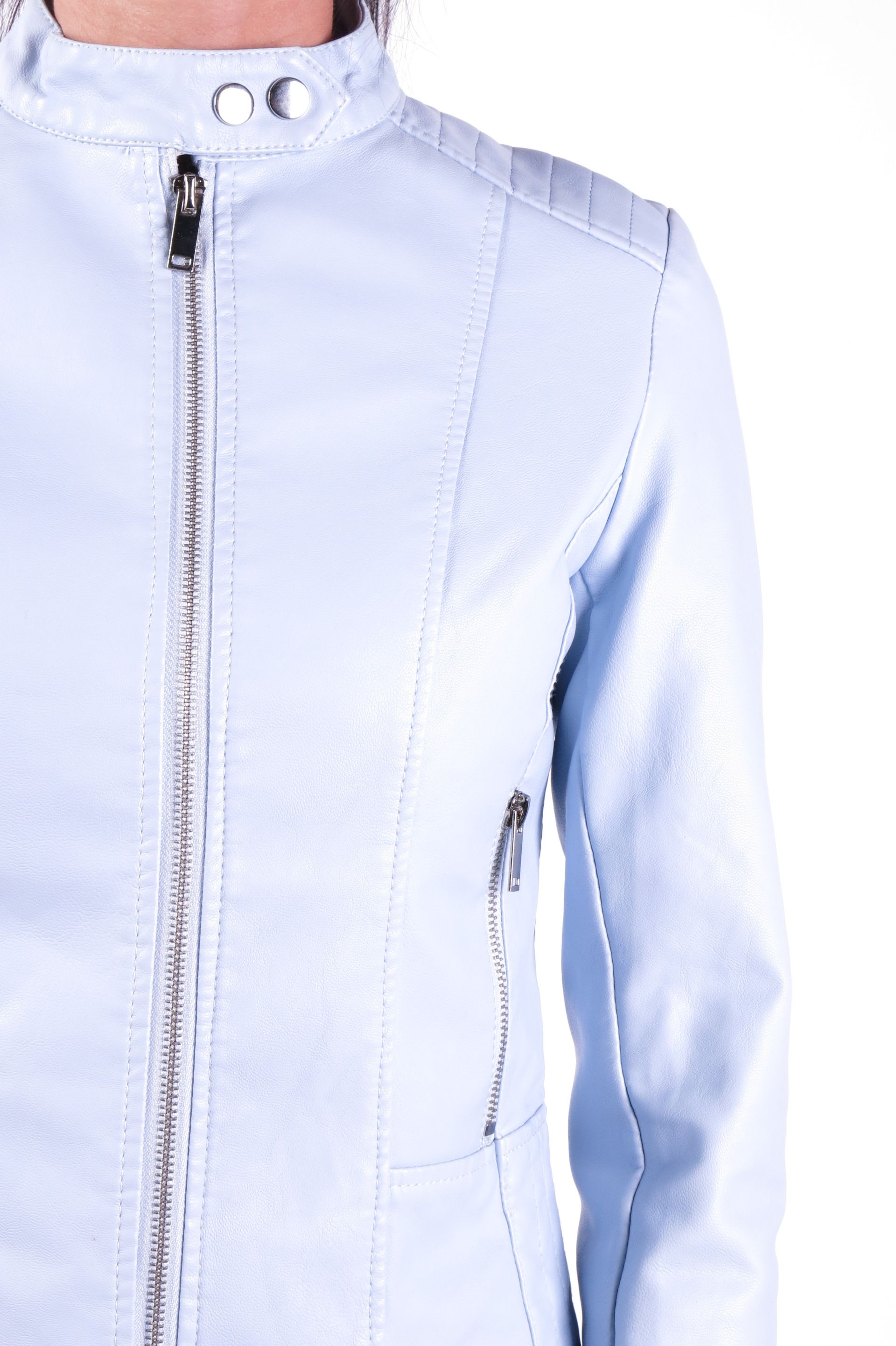 Leather jacket FASCINATE F6803-L-BLUE