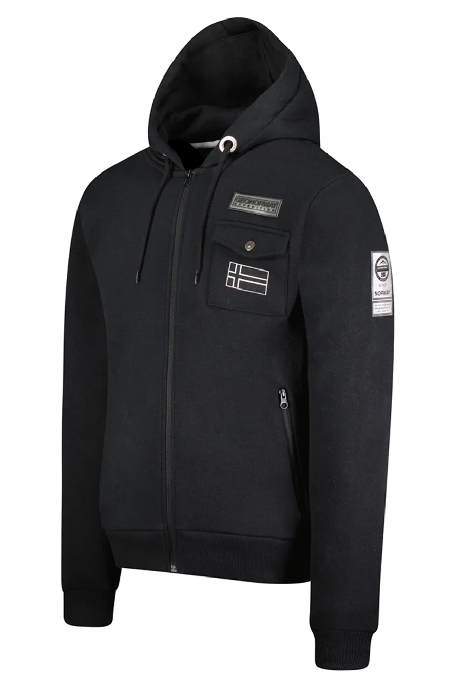 Zip up Hoodie GEOGRAPHICAL NORWAY GUESSY-Black