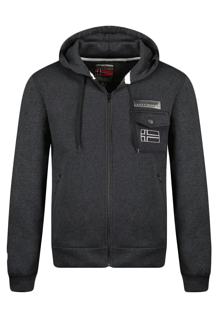 Zip up Hoodie GEOGRAPHICAL NORWAY GUESSY-Dark-Grey